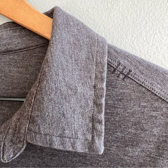 Lululemon Evolution Polo Short Sleeve Shirt Charcoal Heathered Grey Size Small - Picture 4 of 9